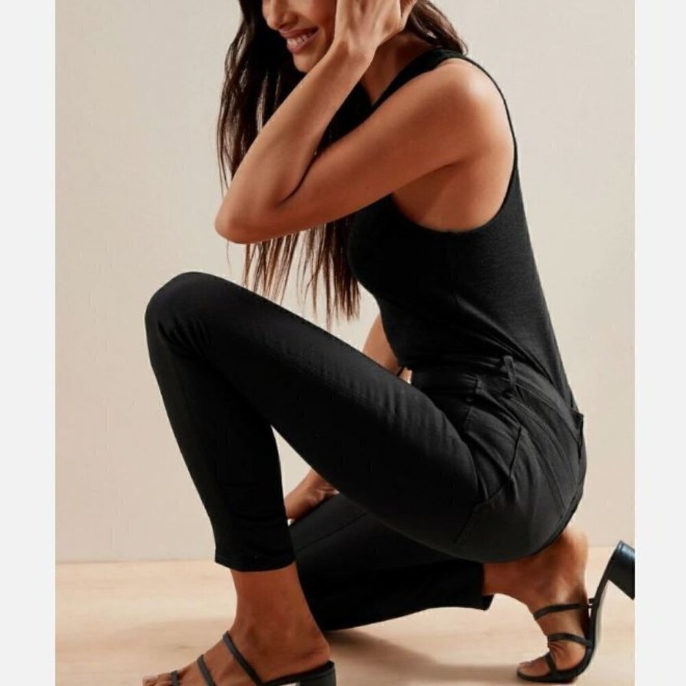 Banana Republic High Rise Skinny Ankle Jeans No Fade Black 26/2 PETITE NWT $110